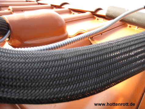 Dacheinfhrung Solarleitungen Schutz gegen Vgel