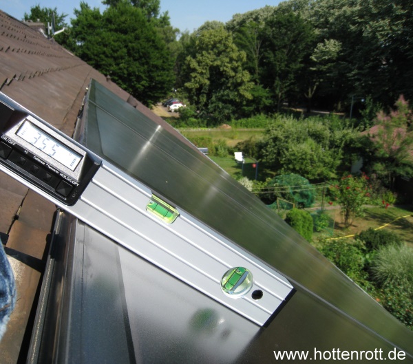Neigungsmessung Solaranlage Solarkollektor