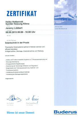 Buderus Solartechnik Seminar 